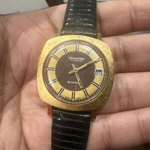 Voumard 2000 Swiss Made Vintage‎ Gold Tone Rare missing crown for repait